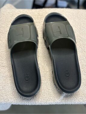 UGG Dark Green Molded Slide Sandals